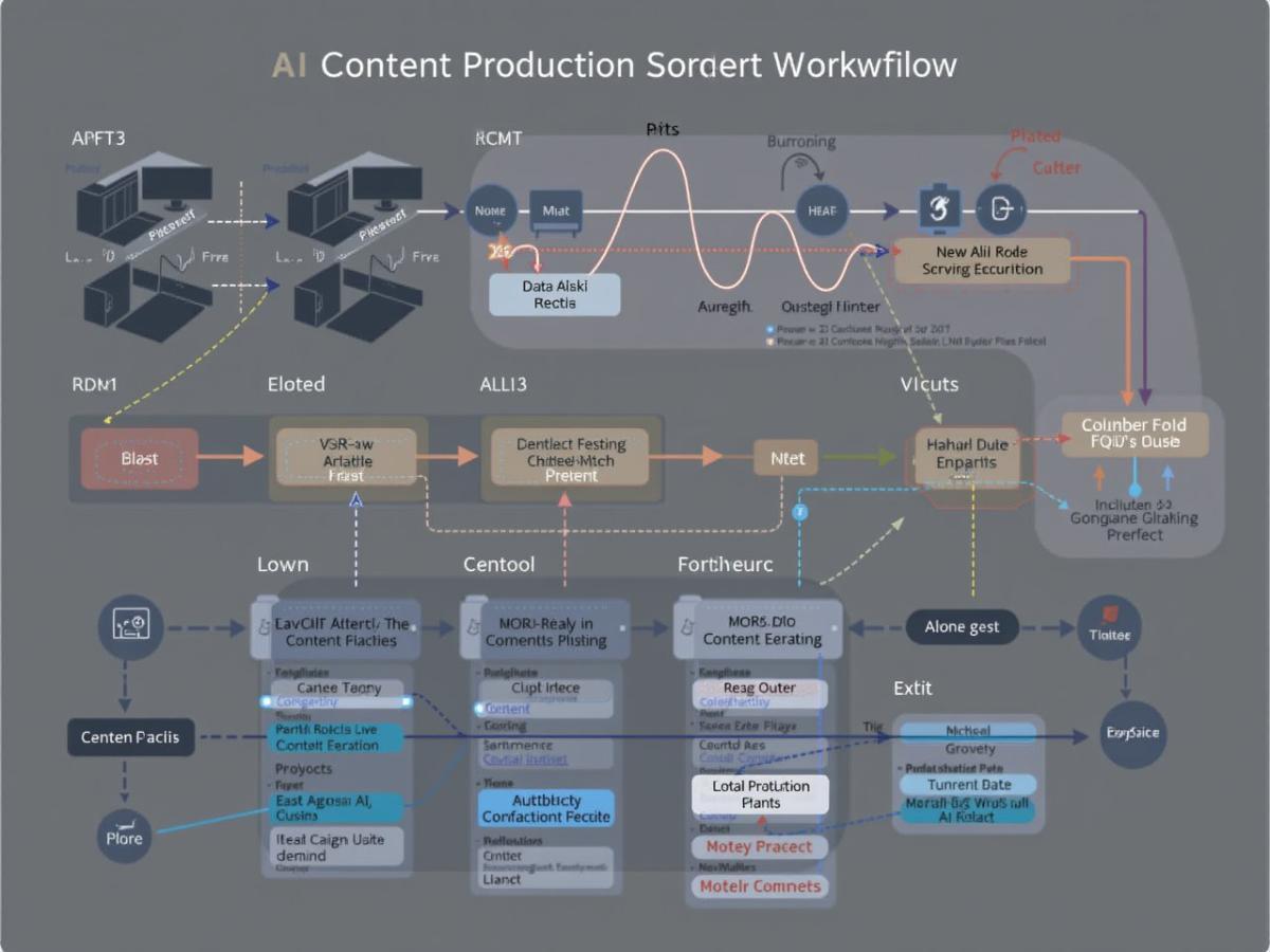 AI内容生产全流程示意图